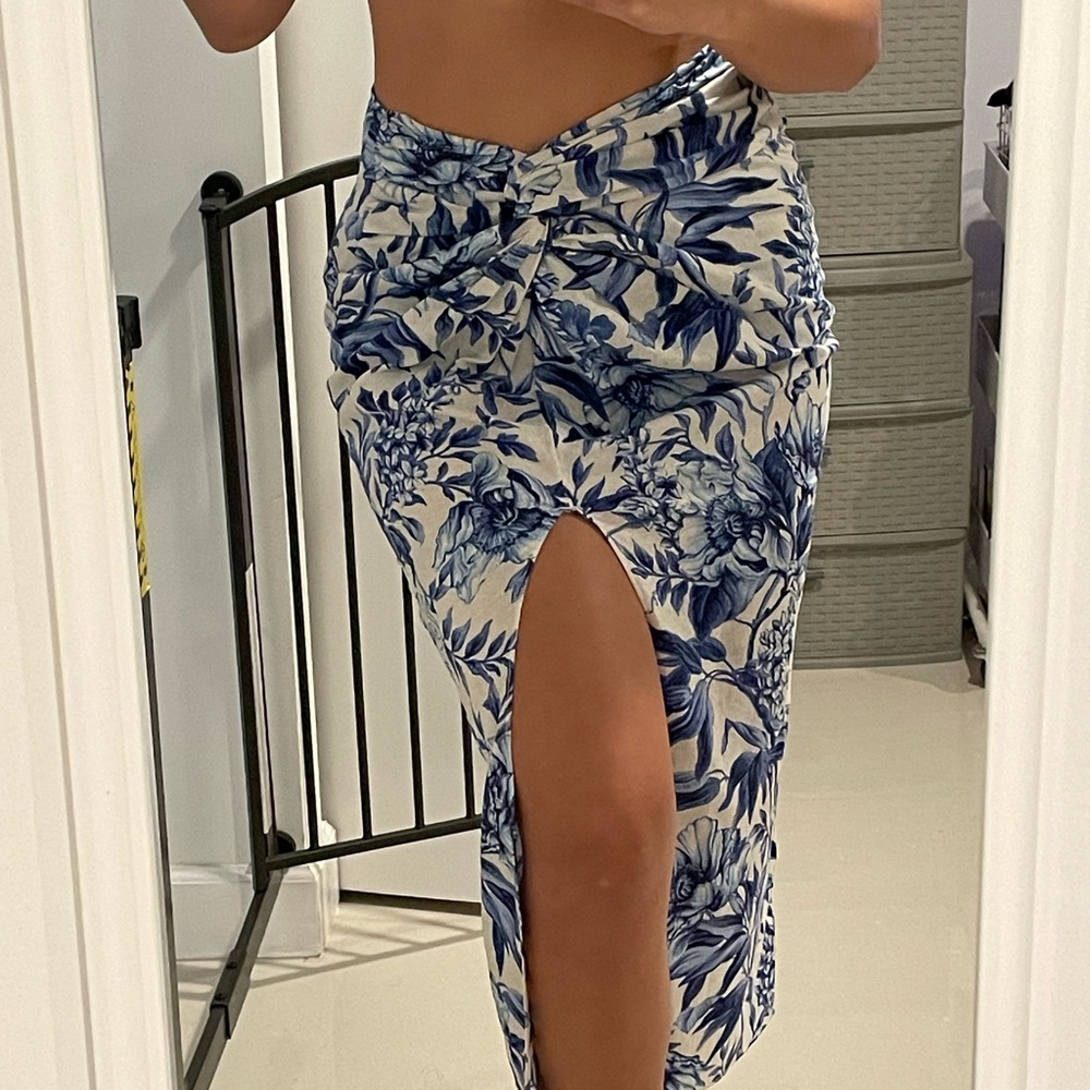 H&M linen midi skirt